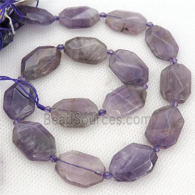 purple Amethyst Beads, faceted rectangle