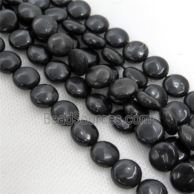 black Shungite coin beads