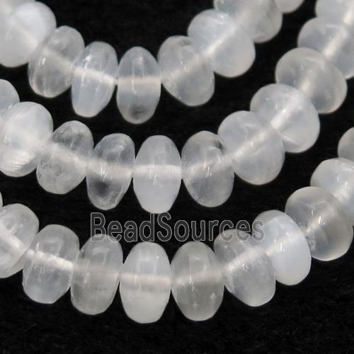 white Selenite rondelle Beads