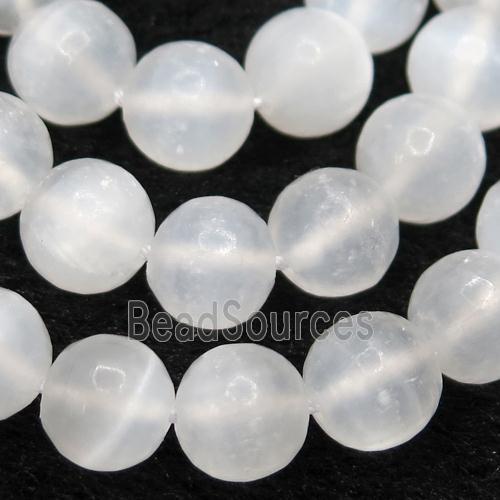 Natural Morocco White Selenite Beads Round