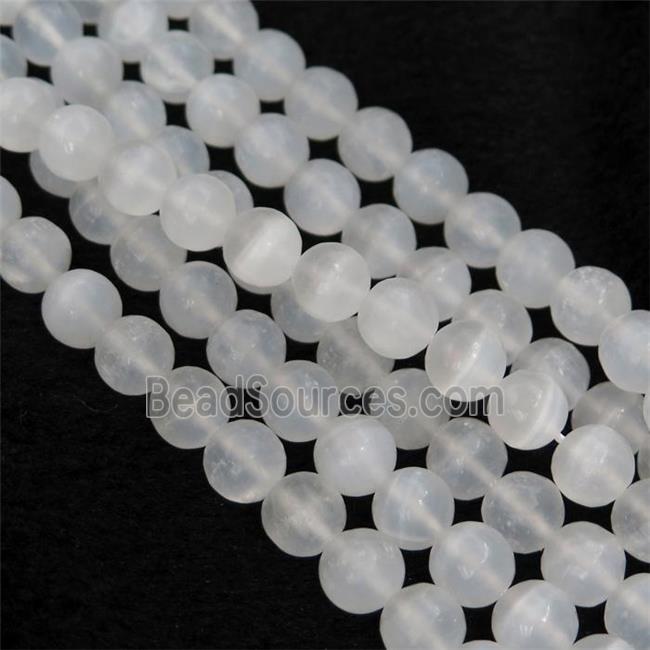 Natural Morocco White Selenite Beads Round