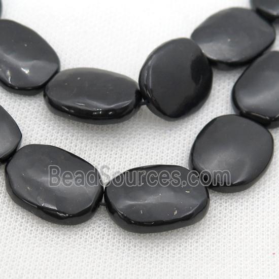 black Shungite oval Beads