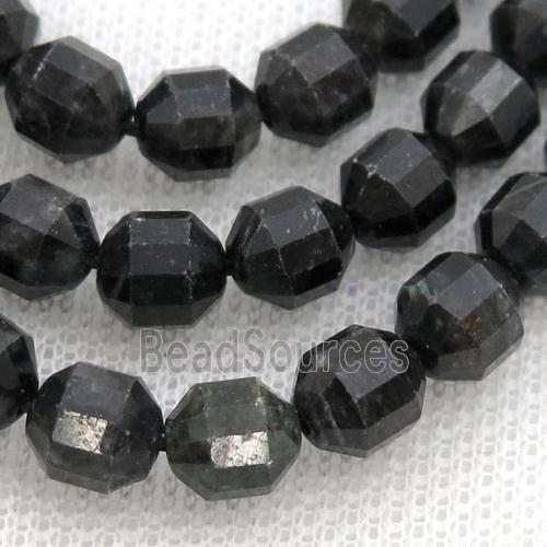 black Hornblende bullet beads