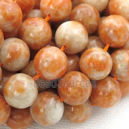 Natural Peruvian Orange Calcite Beads Round