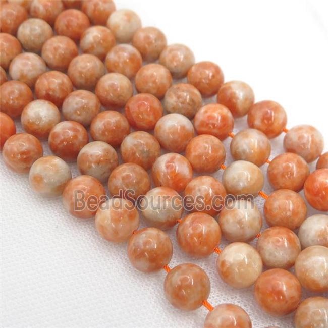 Natural Peruvian Orange Calcite Beads Round