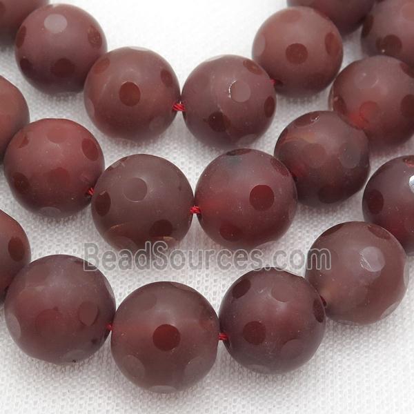 red Carnelian Agate Beads, round