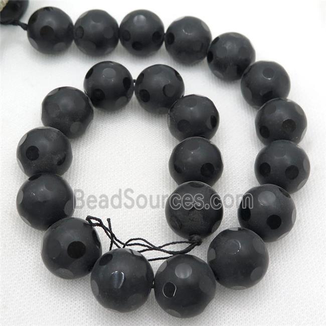 black Onyx Agate Beads, round