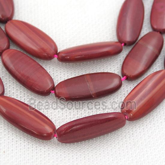 red Brazilian Rhodonite Beads, horse-eye