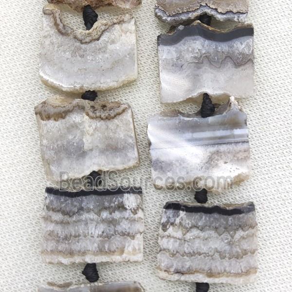 Agate druzy slab beads