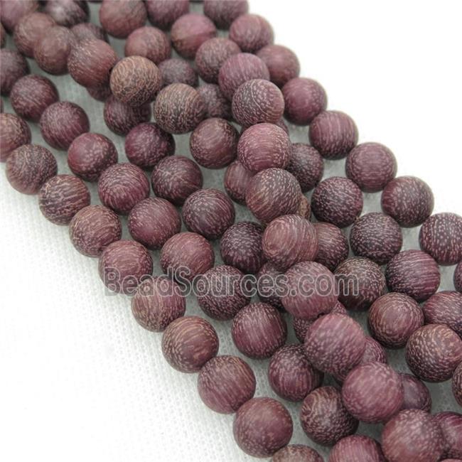 natural Wood Beads, purple, round