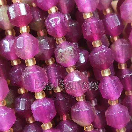 hotpink Jade bullet beads