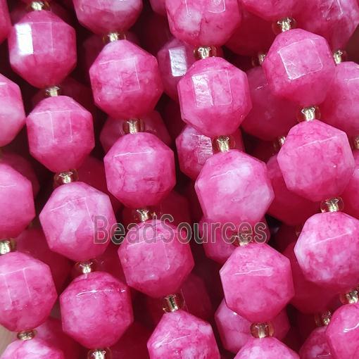 hotpink Jade bullet beads