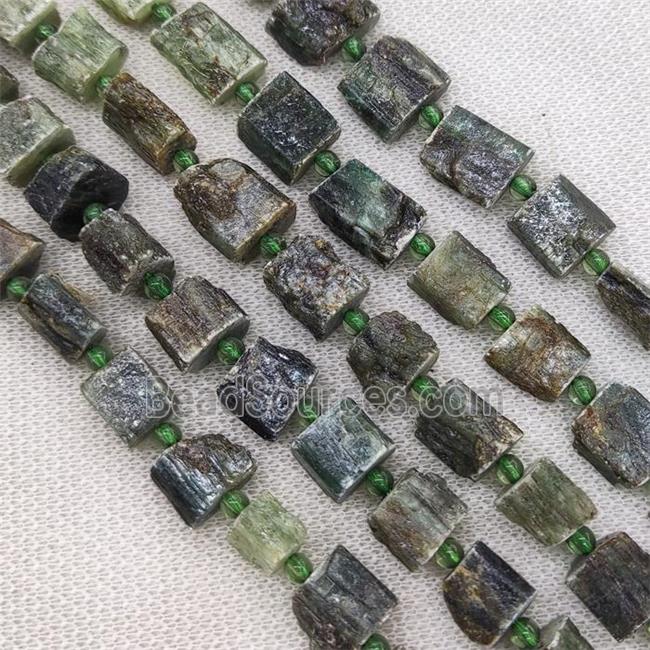 green Kyanite Beads, freeform