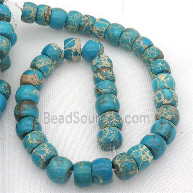 blue Imperial Jasper barrel Beads