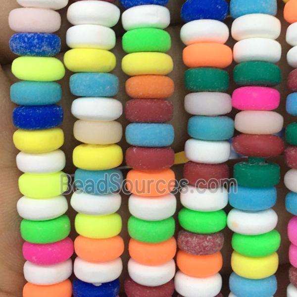 Polymer Clay rondelle beads, mix color