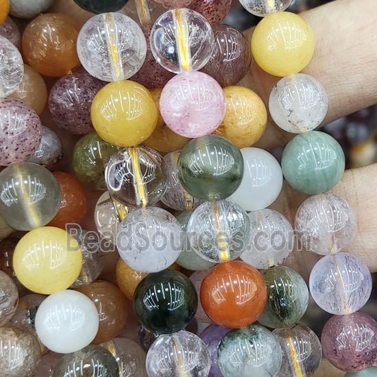 mixed round Rutilated Quartz Beads, B-grade