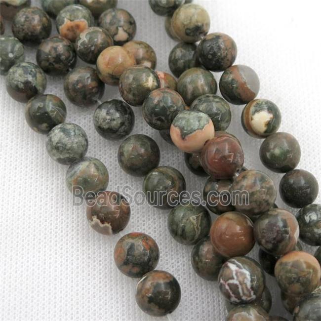 green Rhyolite Beads, round