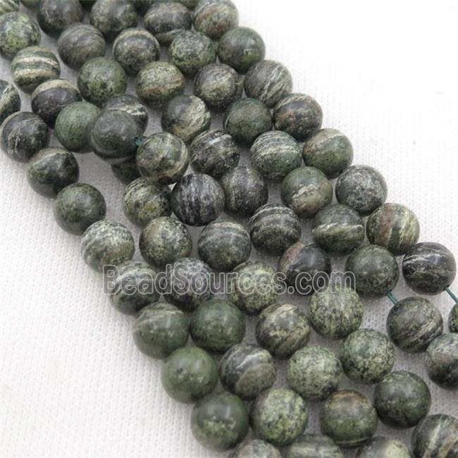 green Zebra Jasper Beads, round