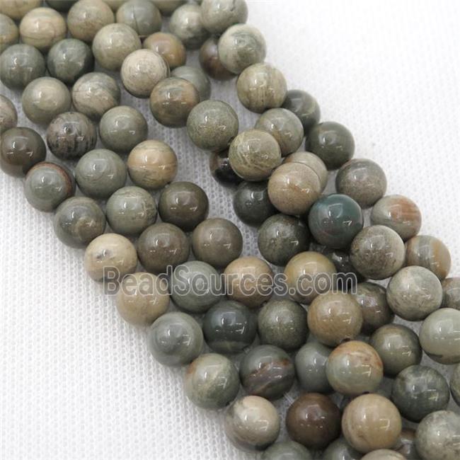 Silver Leaf Jasper Beads, round