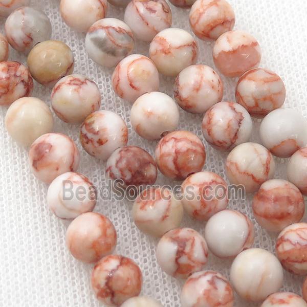 red Silk Jasper Beads, round