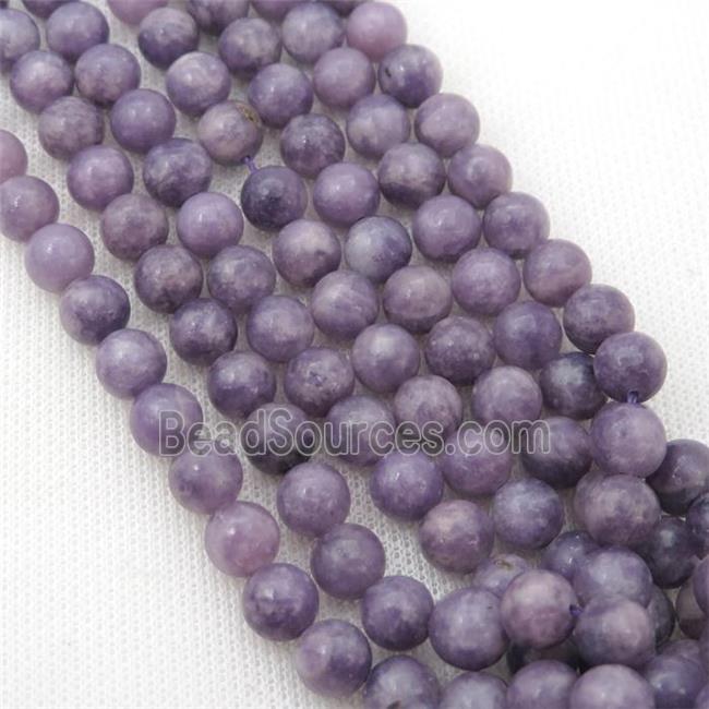 purple Lepidolite Beads, round