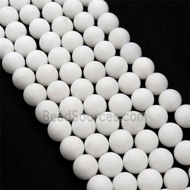 round fired White Jade Beads, matte