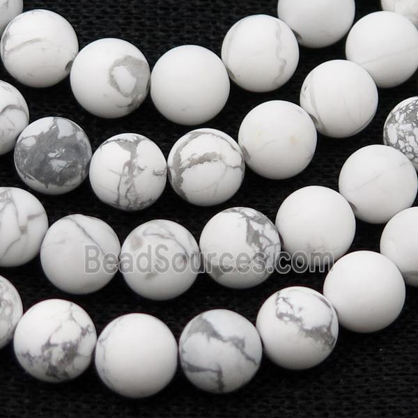 round white Howlite Turquoise Beads, matte