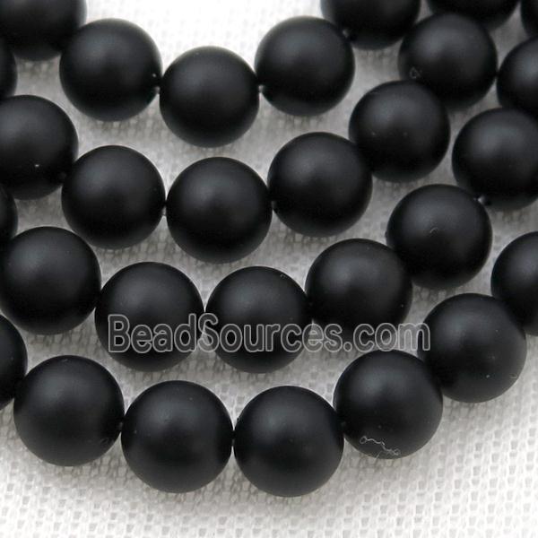 round matte black Onyx Agate Beads