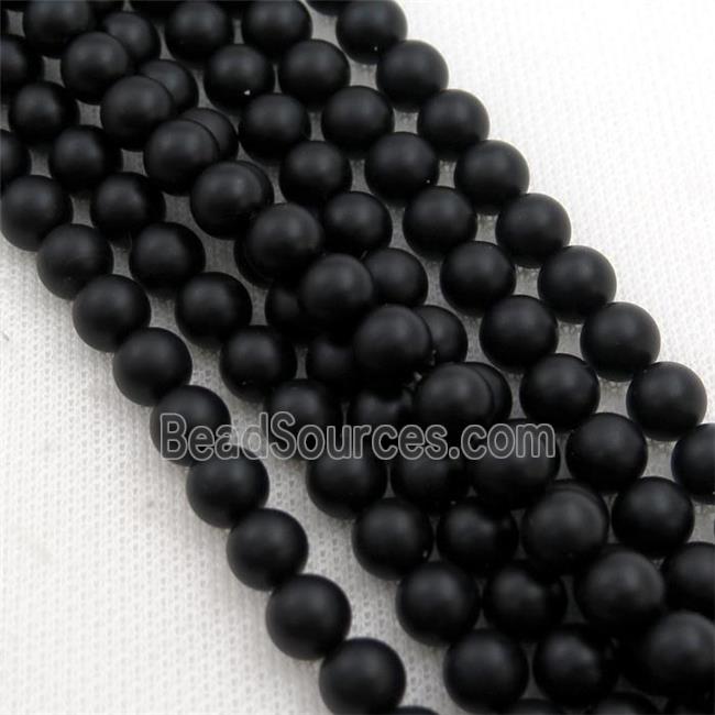 round matte black Onyx Agate Beads