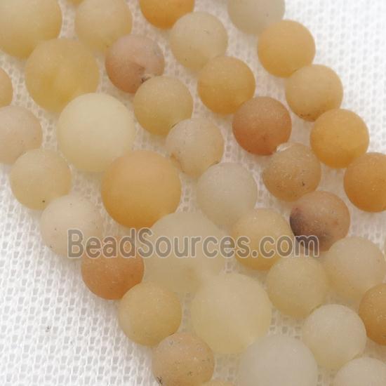 yellow Aventurine Beads, round, matte