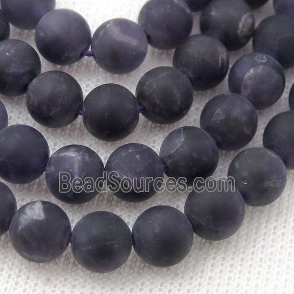 round purple Amethyst Beads, matte