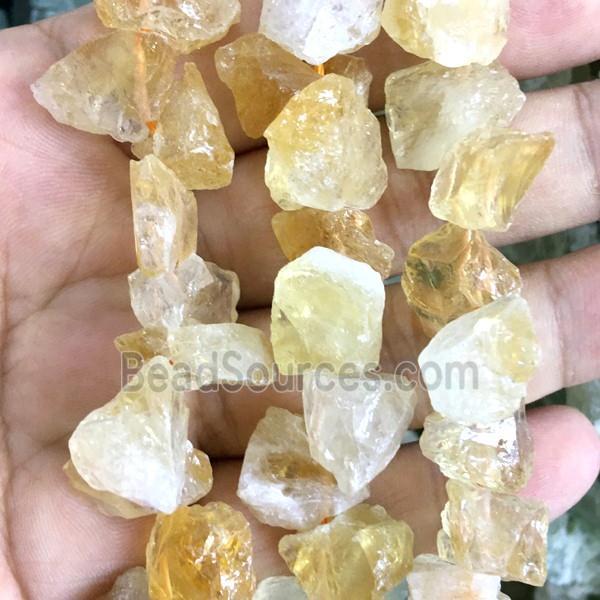 Citrine nugget chip beads, freeform