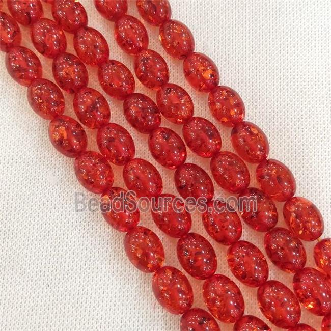 red synthetic Amber barrel Beads