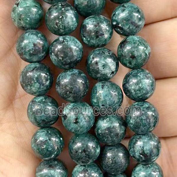 round Marble Beads, green dye