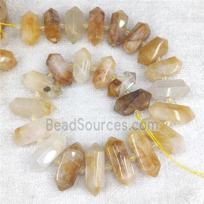 yellow Iron Quartz bullet beads