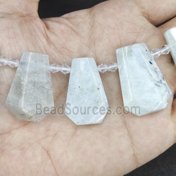 white Moonstone teardrop beads, top-drilled