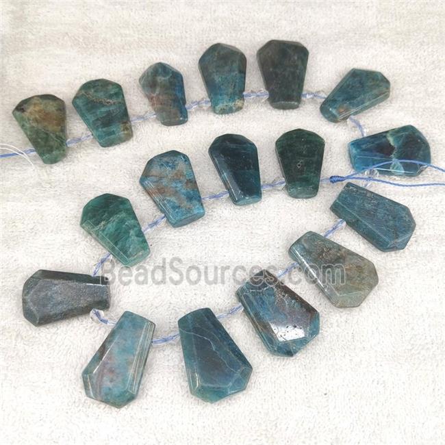 blue Apatite teardrop beads, top-drilled