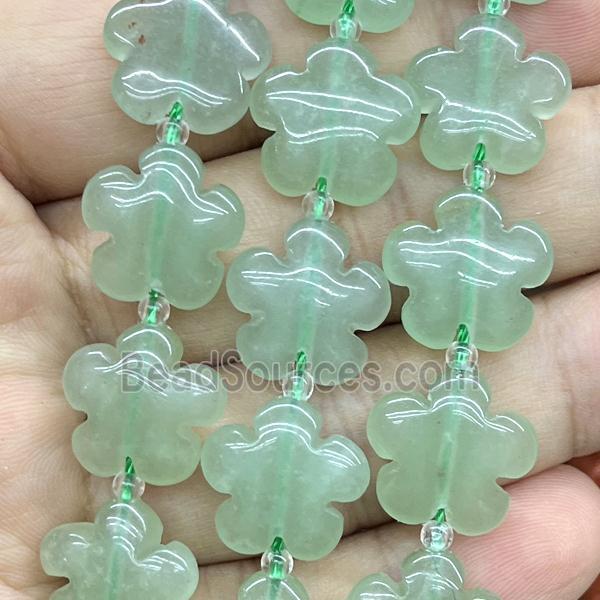 green Aventurine flower beads