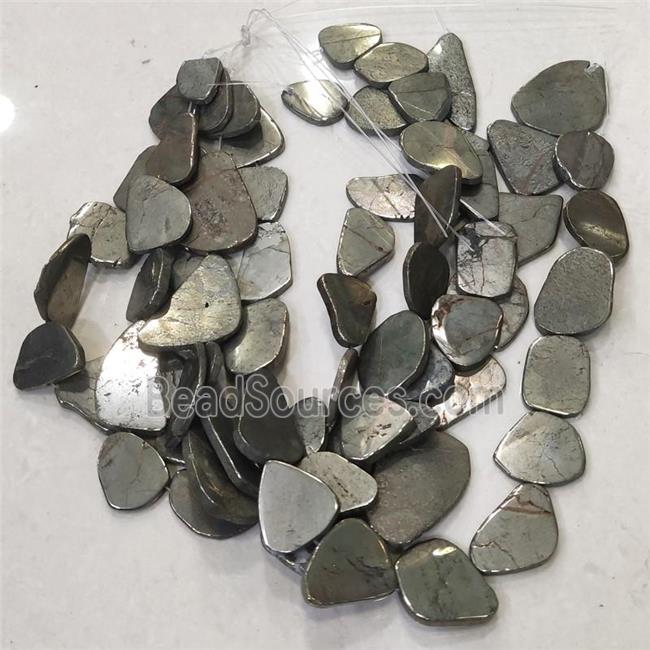 Pyrite slice beads, freeform