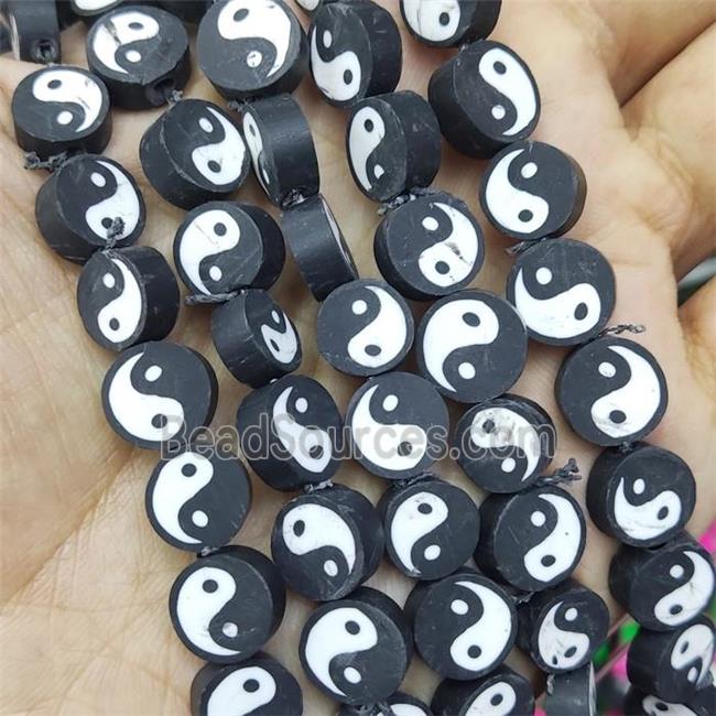 Polymer Clay yinyang taichi beads