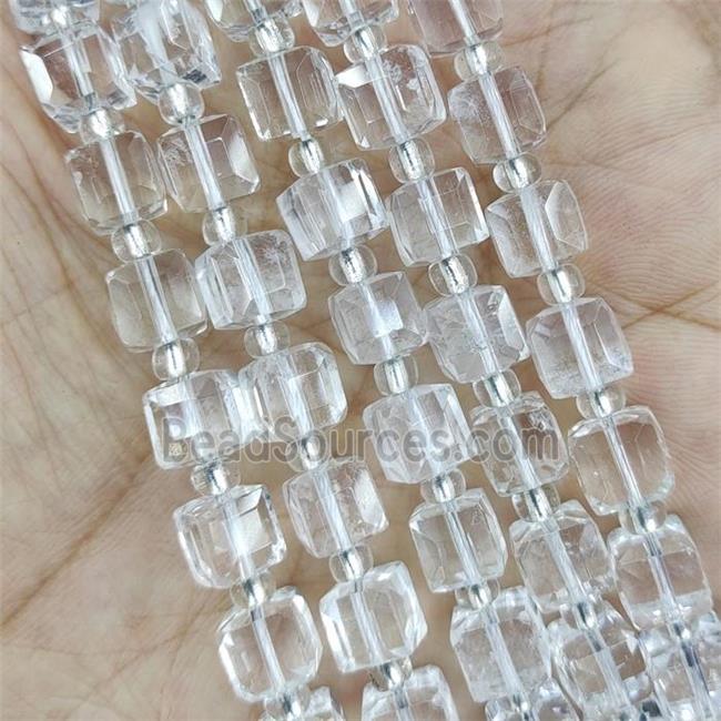 Clear Quartz Beads, faceted cube