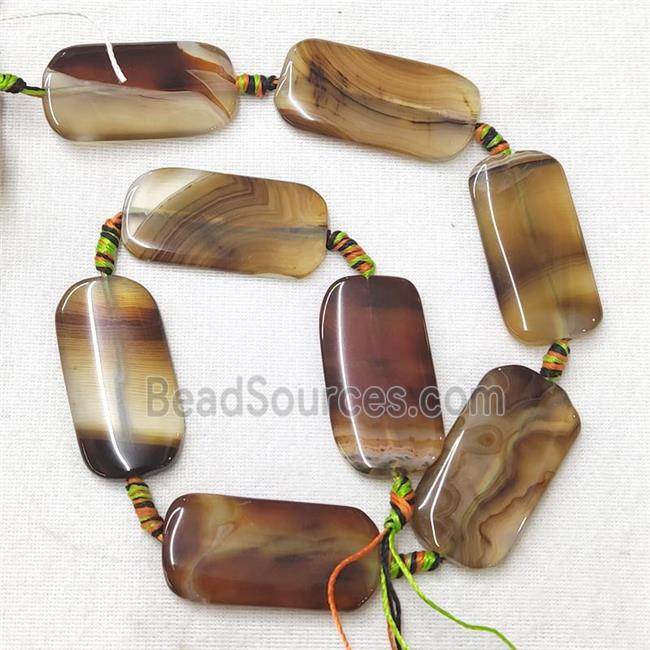 natural Agate Rectangle Beads, coffee dye