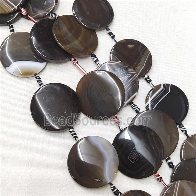 natural Agate Circle Beads, coffee dye