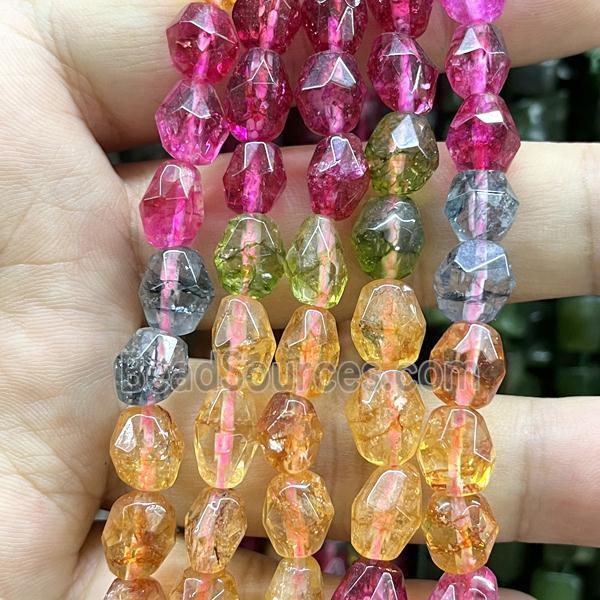 tourmaline beads, freeform, dye