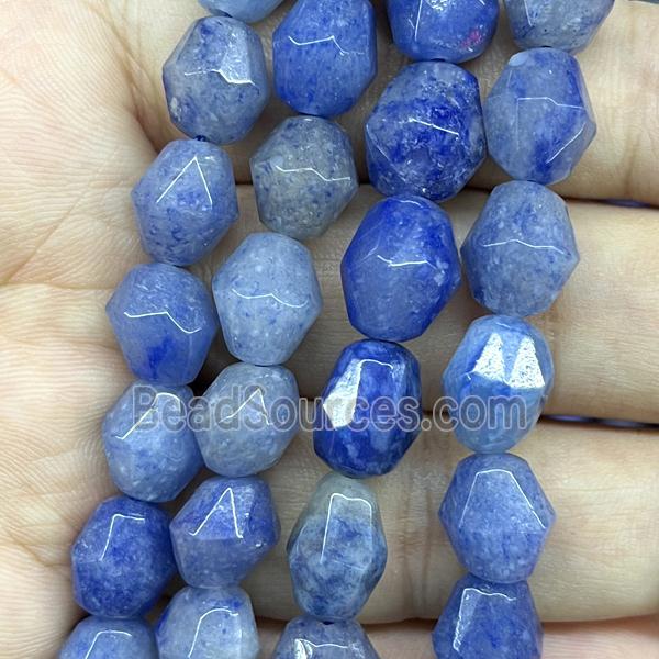 blue Aventurine beads, faceted freeform