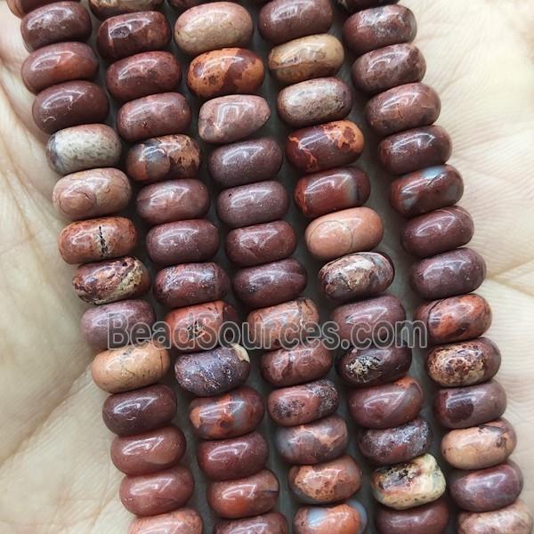 natural red SnakeSkin Jasper rondelle beads