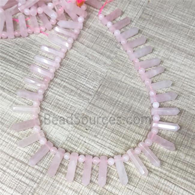 pink Rose Quartz bullet Beads, AA-grade