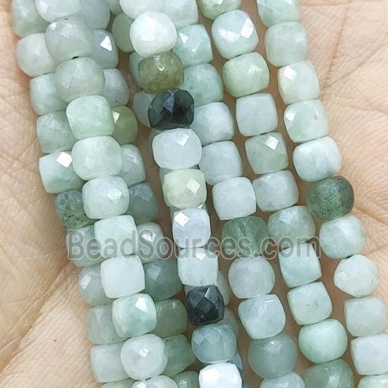 Burmese Chrysoprase Beads, faceted cube