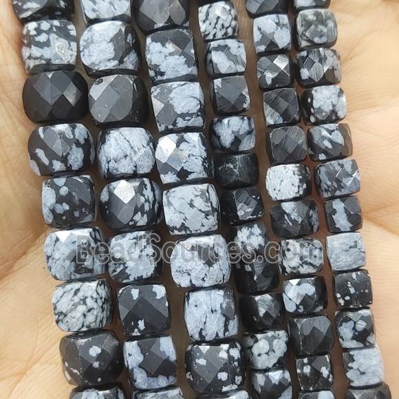 Snowflake Jasper Beads, faceted cube