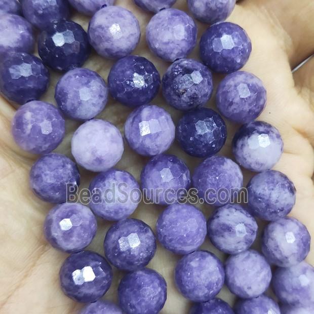 Purple Lepidolite Beads faceted round